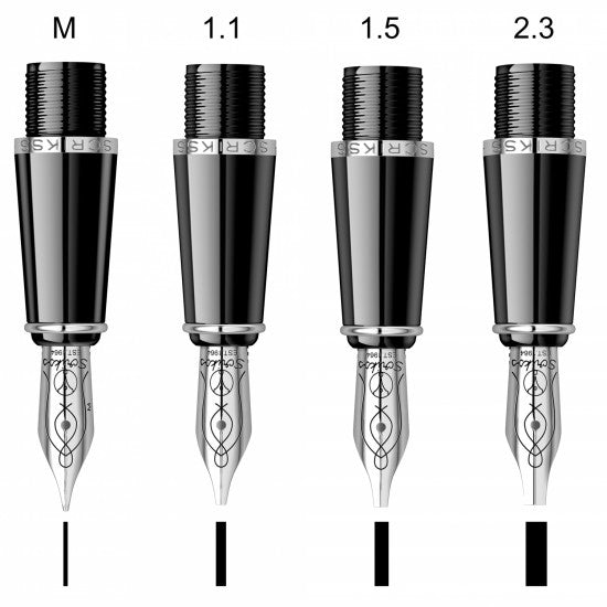 Scrikss | Calligraphy | Pen Set | White Acrylic Carbon Fiber | Medium, 1.1mm, 1.5mm, 2.3mm Nib - penpencilink
