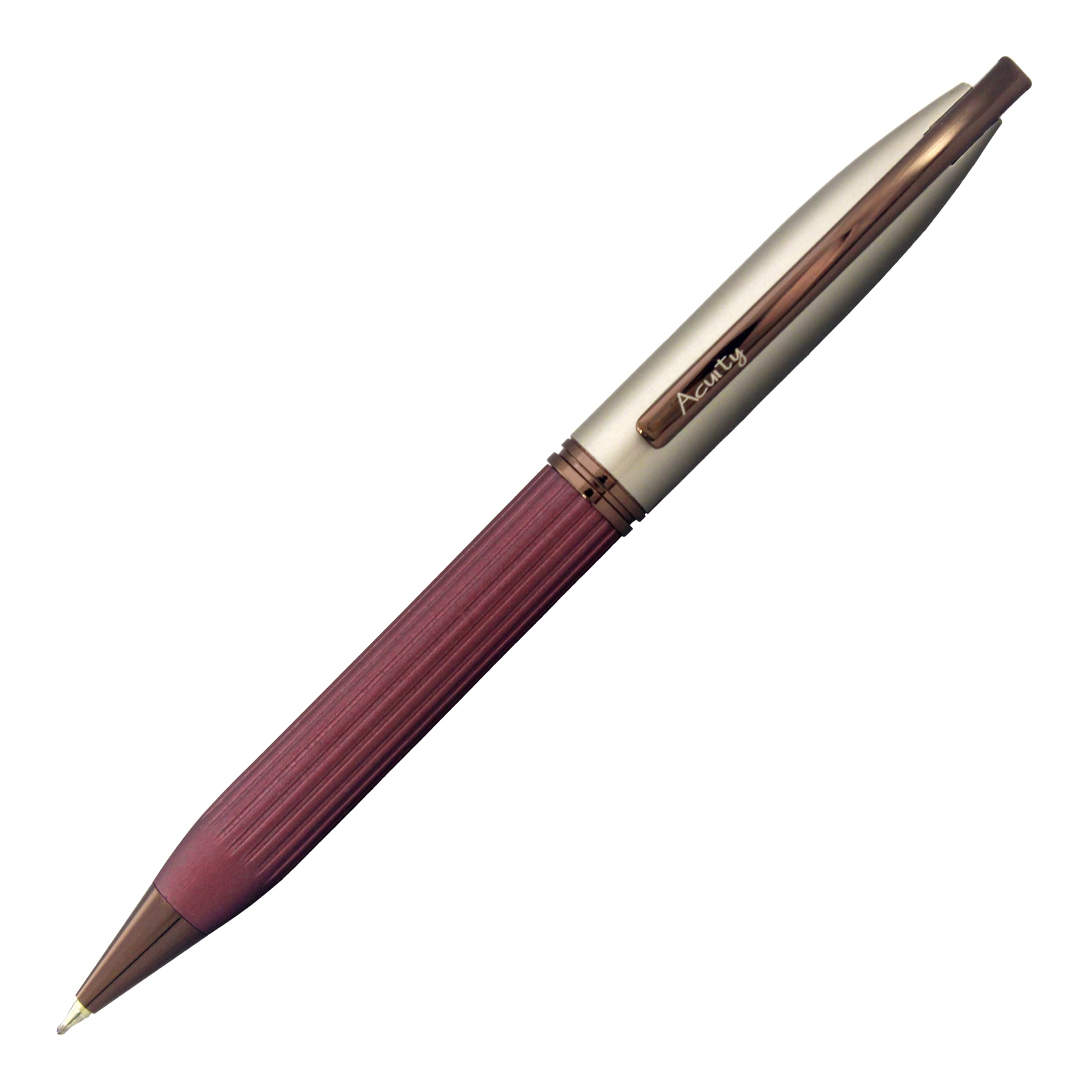Acuity Ball Point Pen - Metal Body with Coffee Pink Matte Finish and Bronze Finish Accessories - It Comes in a Pen Pouch - Ink Colour Blue - 30002