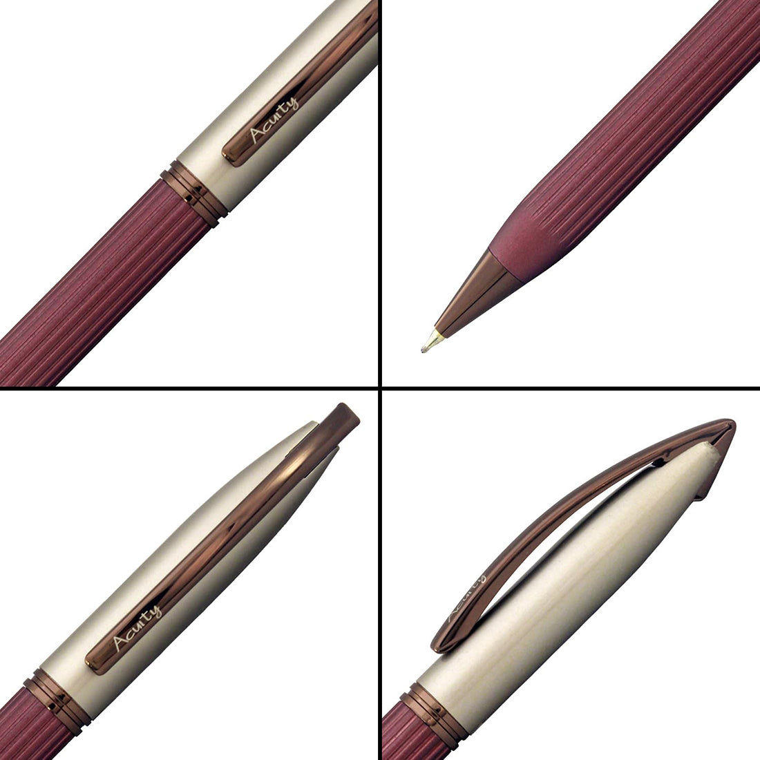Acuity Ball Point Pen - Metal Body with Coffee Pink Matte Finish and Bronze Finish Accessories - It Comes in a Pen Pouch - Ink Colour Blue - 30002