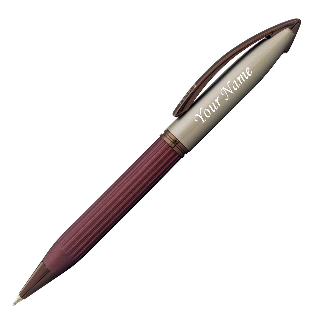 Acuity Ball Point Pen - Metal Body with Coffee Pink Matte Finish and Bronze Finish Accessories - It Comes in a Pen Pouch - Ink Colour Blue - 30002