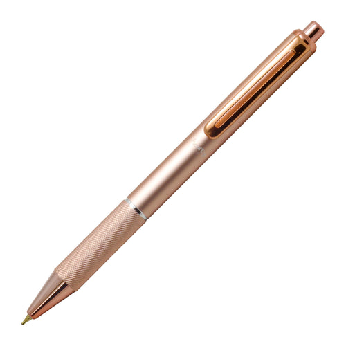 Acuity Ball Point Pen - Light Weight Metal Body with Glossy Rose Gold Finish, Checkered Grip and Glossy Rose Gold Accessories - It Comes in a Pouch - 30011