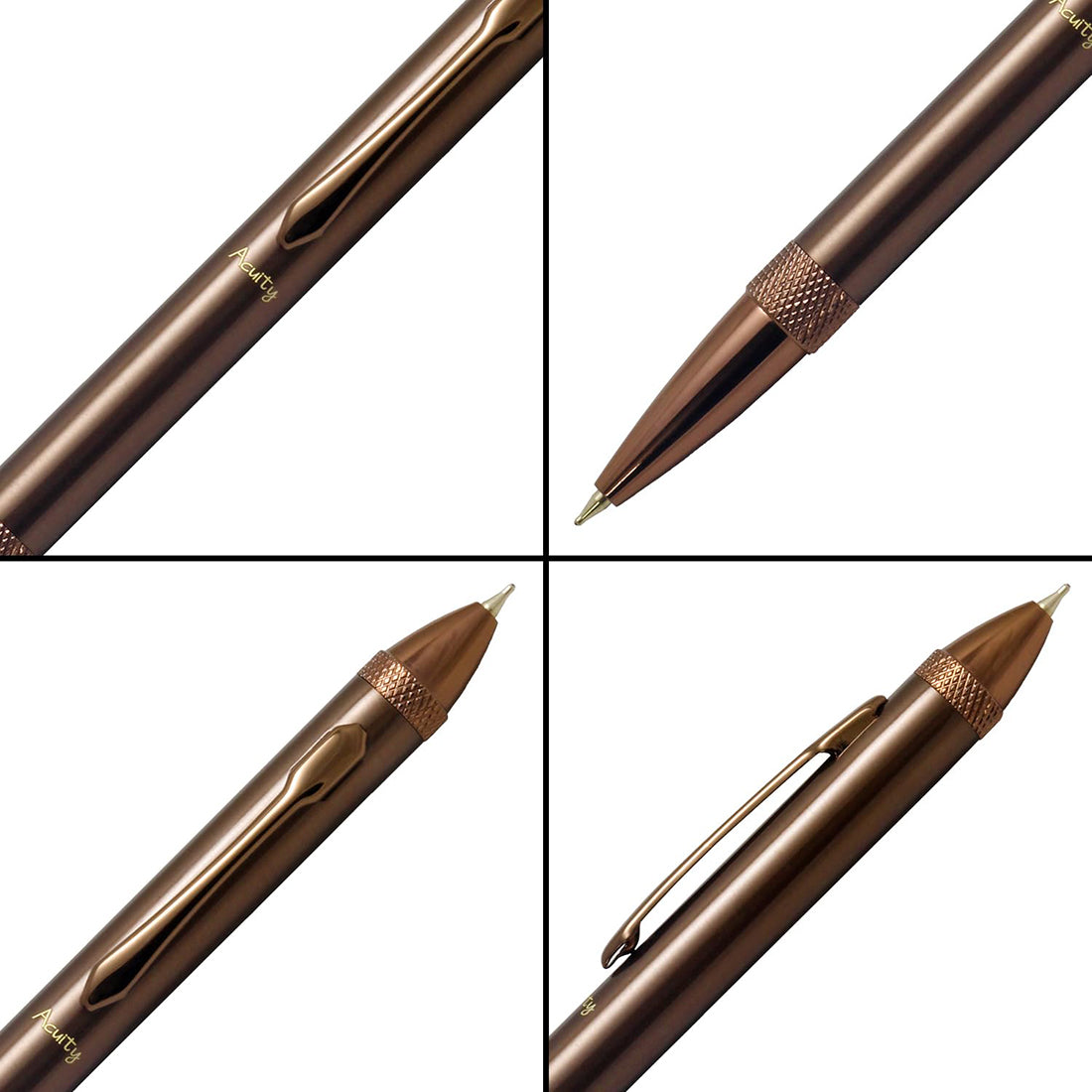 Acuity Ball Point 2-In-1 Pen - Metal Body with Glossy Finish - Holds Blue & Red Refills at Each End - It Comes in a Pouch - 30018