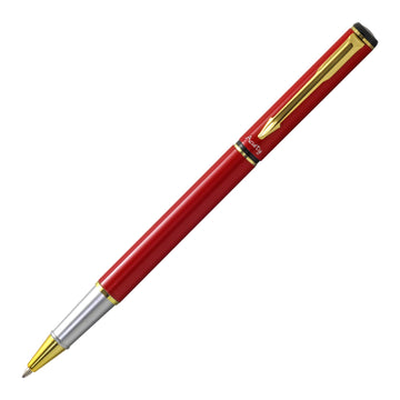 Acuity Roller Gel Pen - Glossy Red Metal Body with Gold Accessories - It Comes in a Pouch - 30020