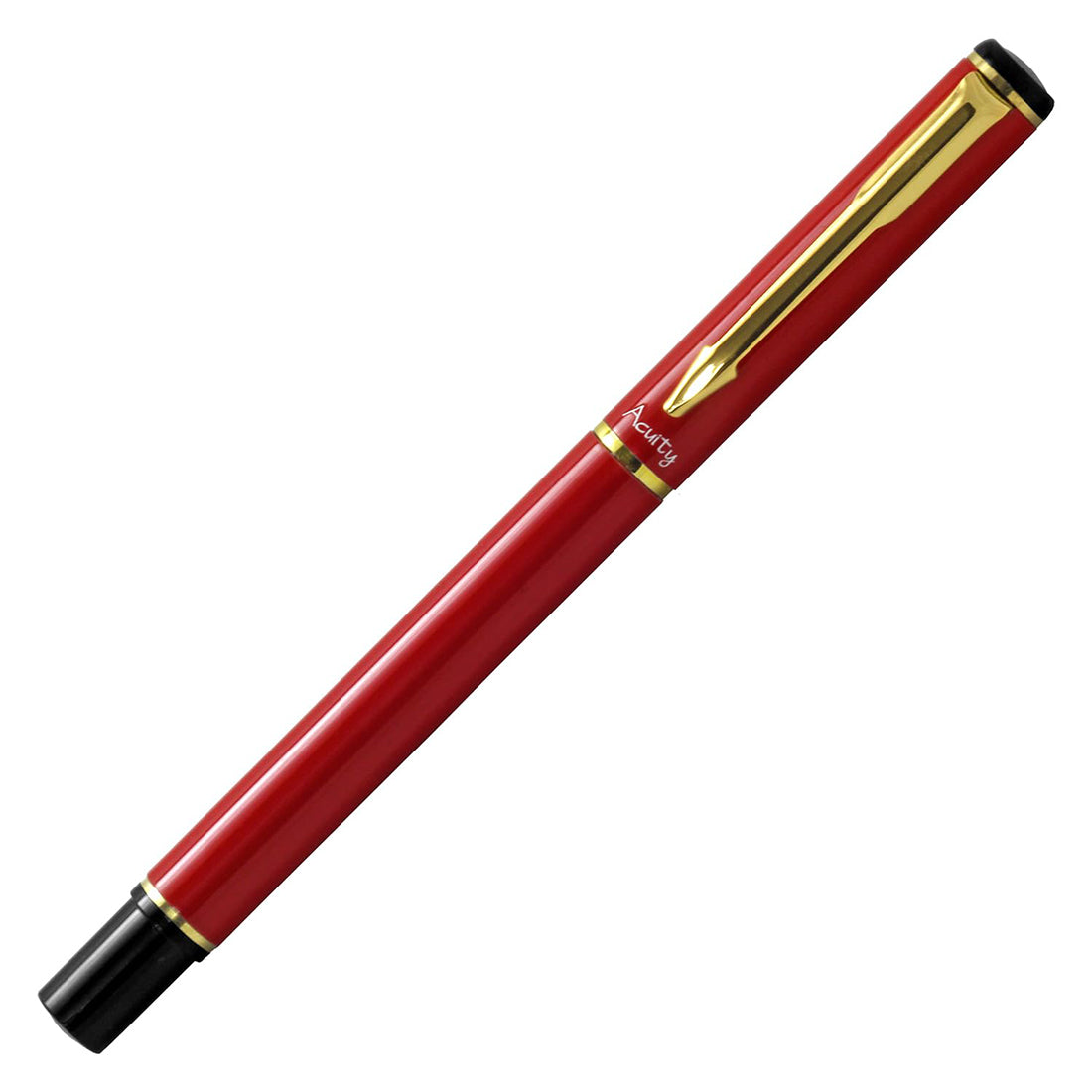 Acuity Roller Gel Pen - Glossy Red Metal Body with Gold Accessories - It Comes in a Pouch - 30020