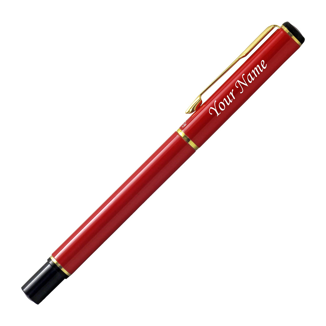 Acuity Roller Gel Pen - Glossy Red Metal Body with Gold Accessories - It Comes in a Pouch - 30020
