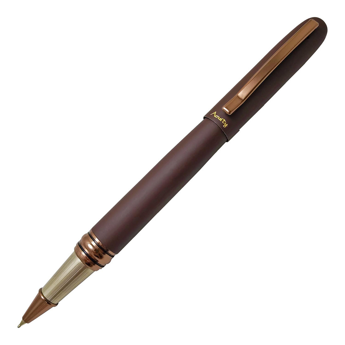Acuity Coffee-Scented Blue Ink Ball Point Pen | Dark Brown Matte Finish Metal Body with Glossy Clip | Coffee Fragrance Smell Ink | Perfect for Personal Use & Gift Idea | It Comes in a Pouch | 30027