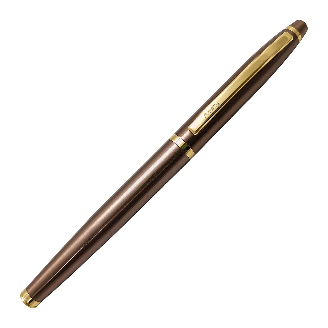 Acuity Coffee-Scented Blue Ink Ball Point Pen | Brown Glossy Finish Metal Body with Gold Finish Clip | Coffee Fragrance Smell Ink | Perfect for Personal Use & Gift Idea | It Comes in a Pouch | 30036