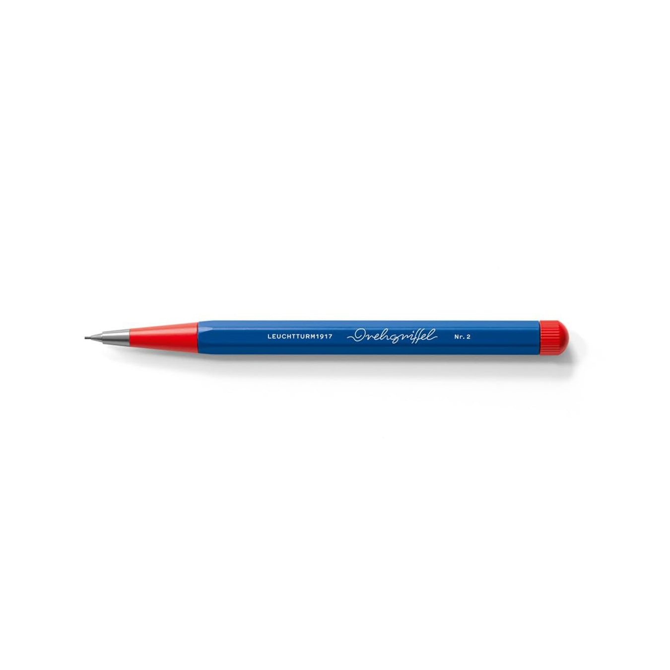 LEUCHTTURM1917 0.7mm Mechanical Clutch Pencil | Graphite HB Lead | Drehgriffel No. 2 | Bauhaus Edition | Red/Royal Blue