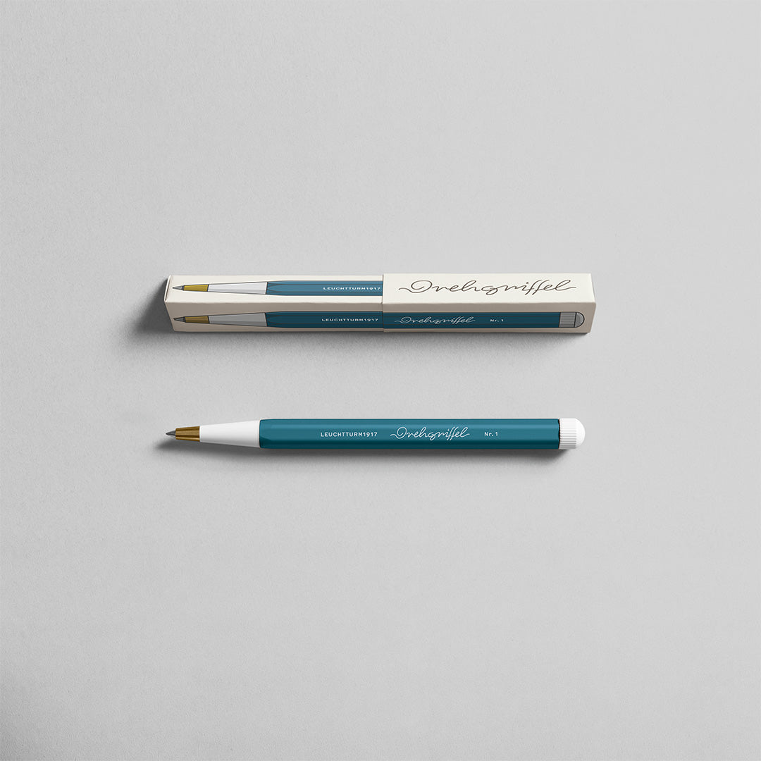 LEUCHTTURM1917 Gel Pen with Document Proof Black Ink | Drehgriffel No. 1 | Stone Blue| Twist Mechanism