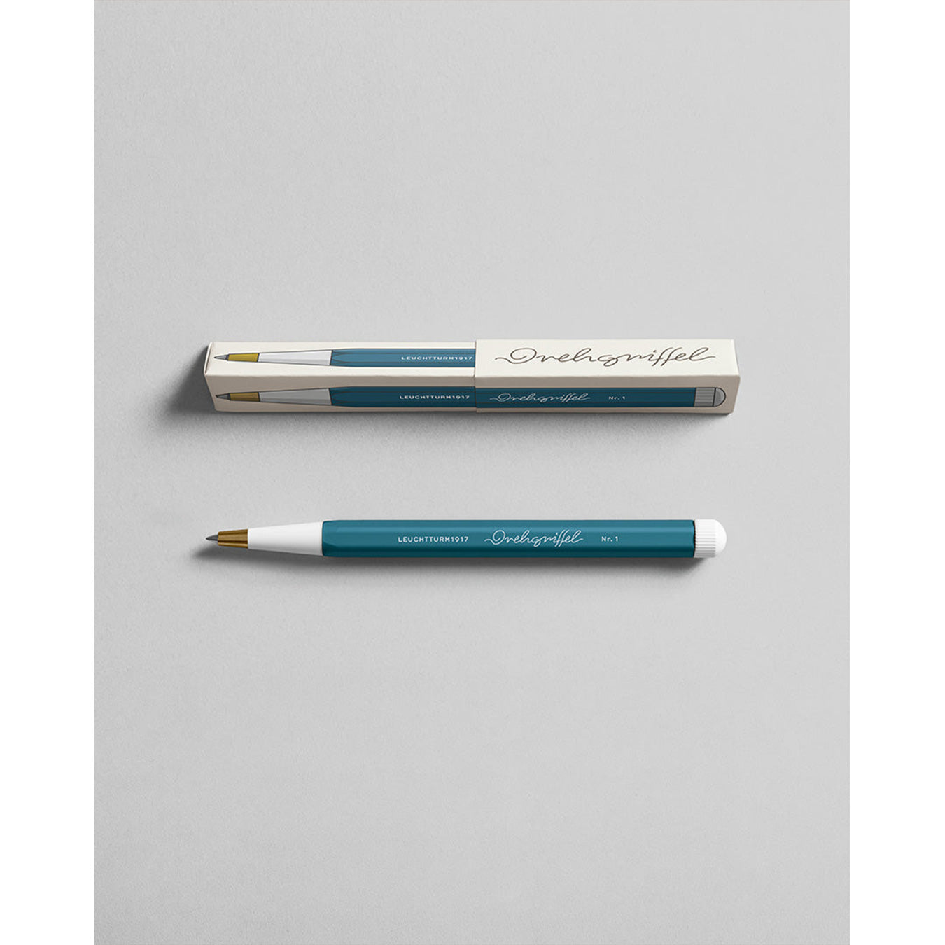 LEUCHTTURM1917 Gel Pen with Document Proof Black Ink | Drehgriffel No. 1 | Stone Blue| Twist Mechanism