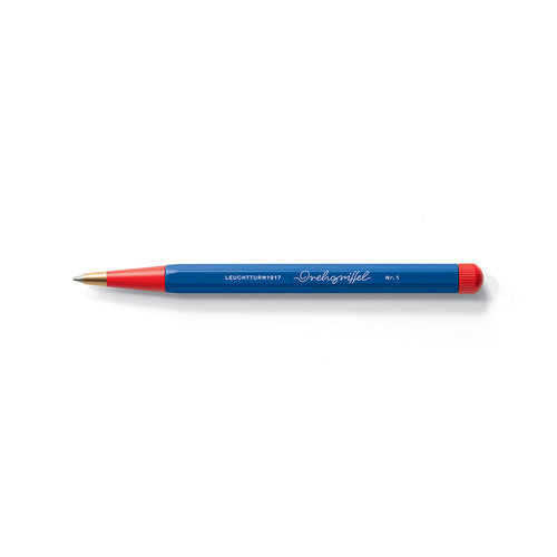 LEUCHTTURM1917 Ball Point Pen with Royal Blue Ink | Bauhaus Edition | Drehgriffel No. 1 | Royal Blue/Red | Twist Mechanism