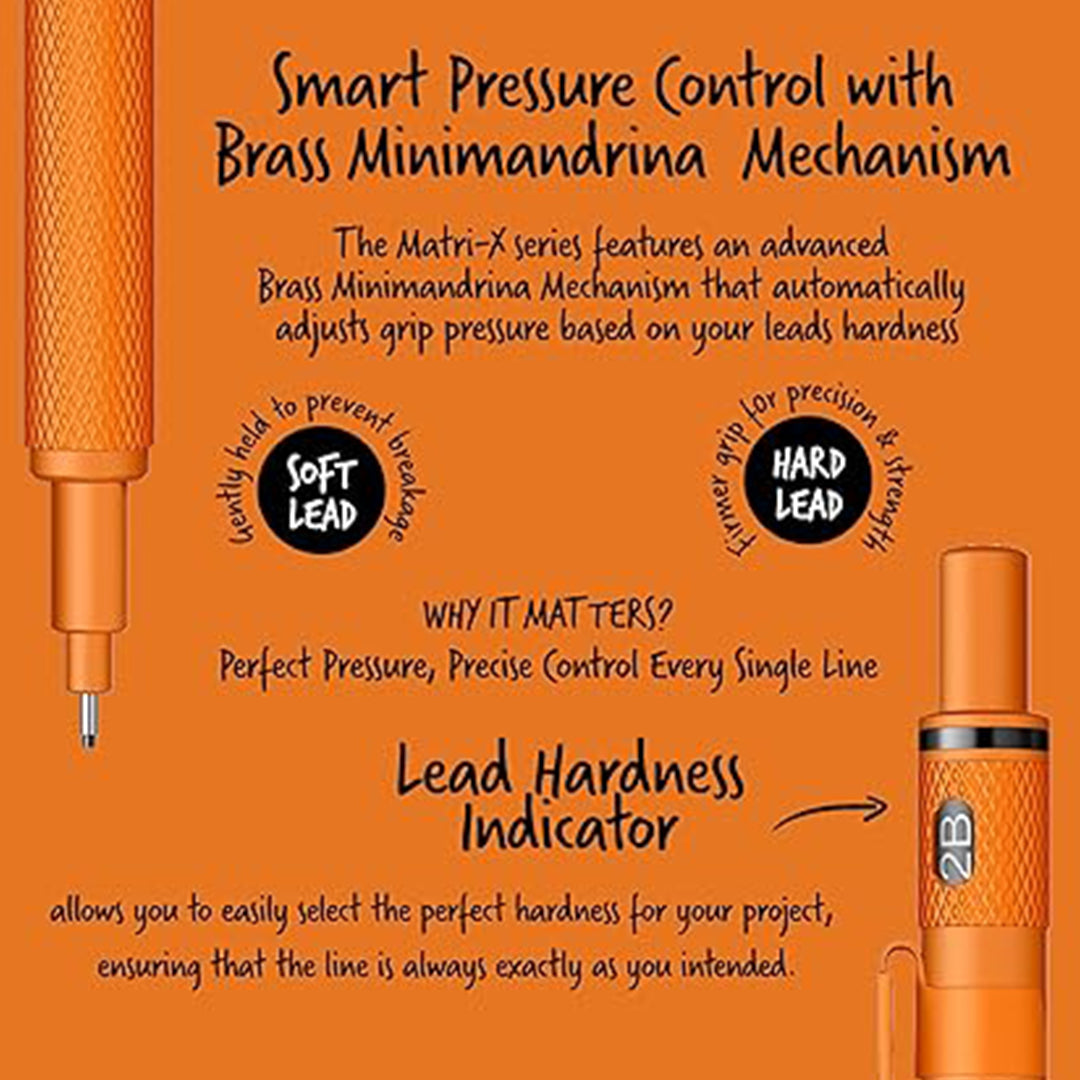 Scrikss | Matri-X | Mechanical Pencil | Orange-0.5mm