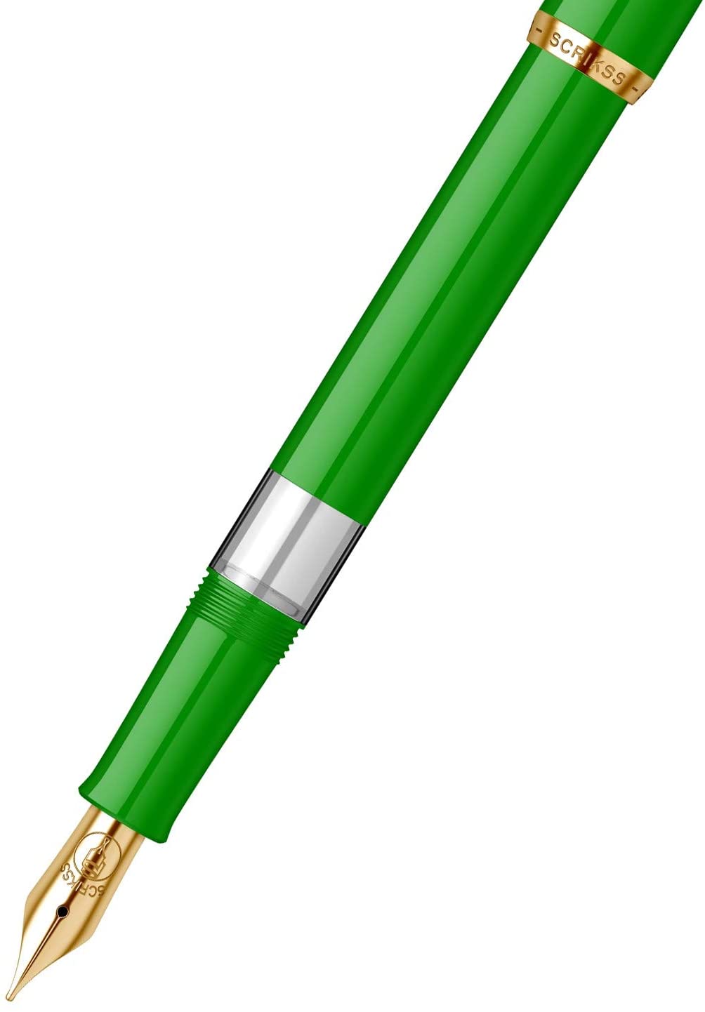 Scrikss 419 Medium Nib Fountain Pen - Green GT