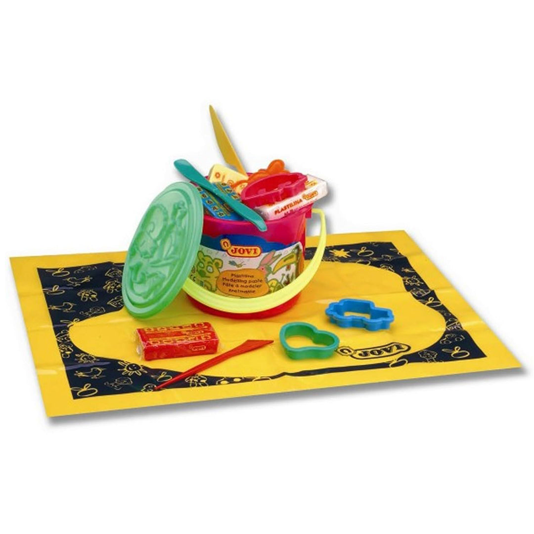 Jovi Plastilina 6 Color Bars of Reusable Non-Drying Clay 3 Cutters 3 Tools 1 Sheet for Motor Skills