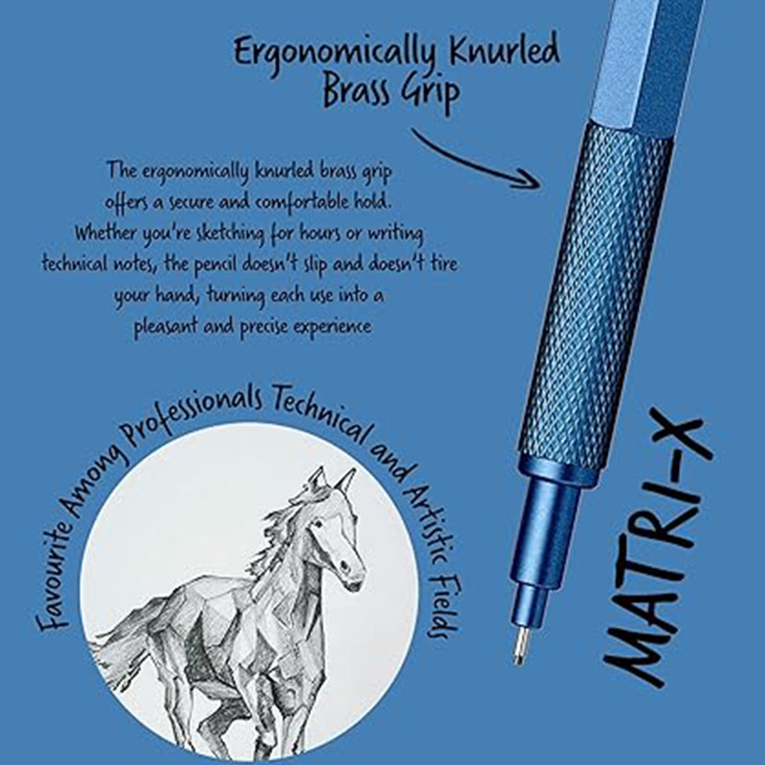 Scrikss | Matri-X | Mechanical Pencil | Metallic Blue-0.7mm