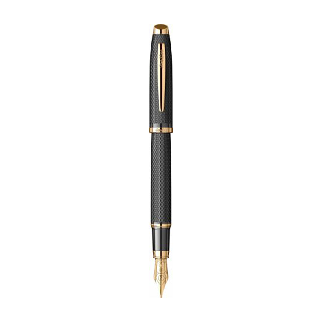 Scrikss | Oscar 390 | Fountain Ink Pen | Medium | Matt Black with Gold Trims