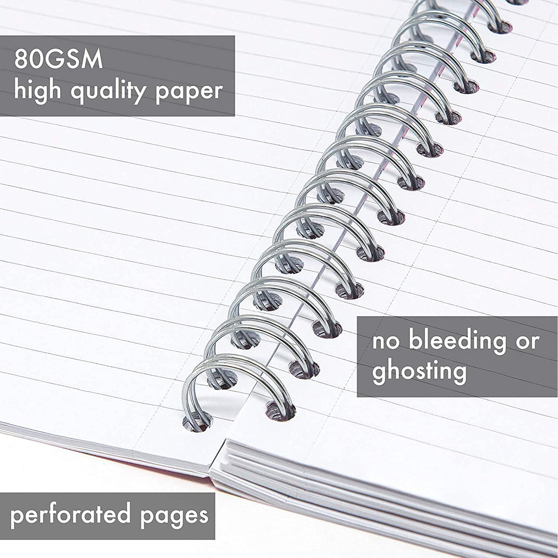 Pukka Pad A5 Size Single Line Ruled Subject Notebook - College Ruled 200 Pages 80gsm Spiral Wiro Bound Glee Series