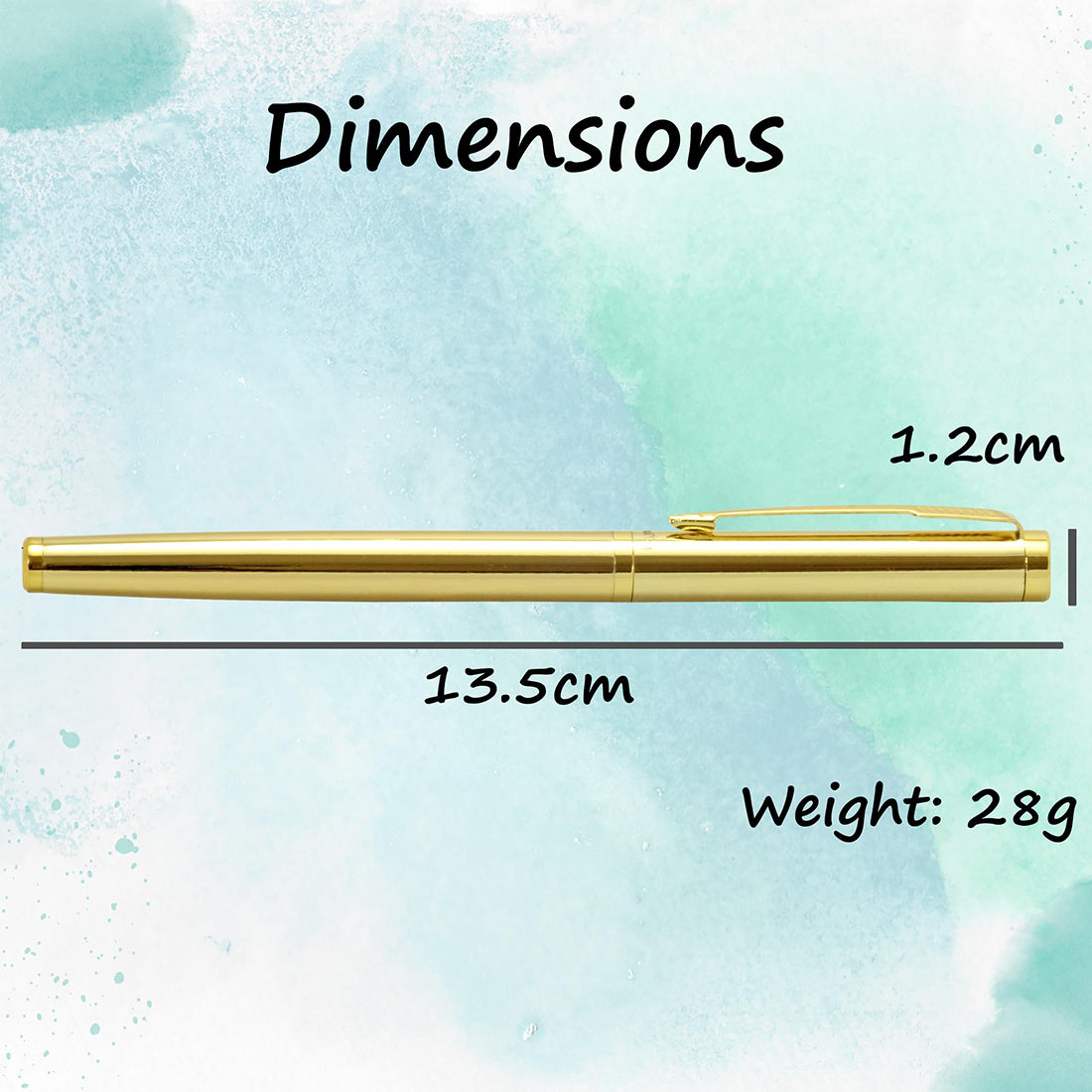 Acuity Roller Gel Pen - Metal Body with Glossy Gold Finish - Comes with a Pen Pouch - Ink Colour Blue - 40003