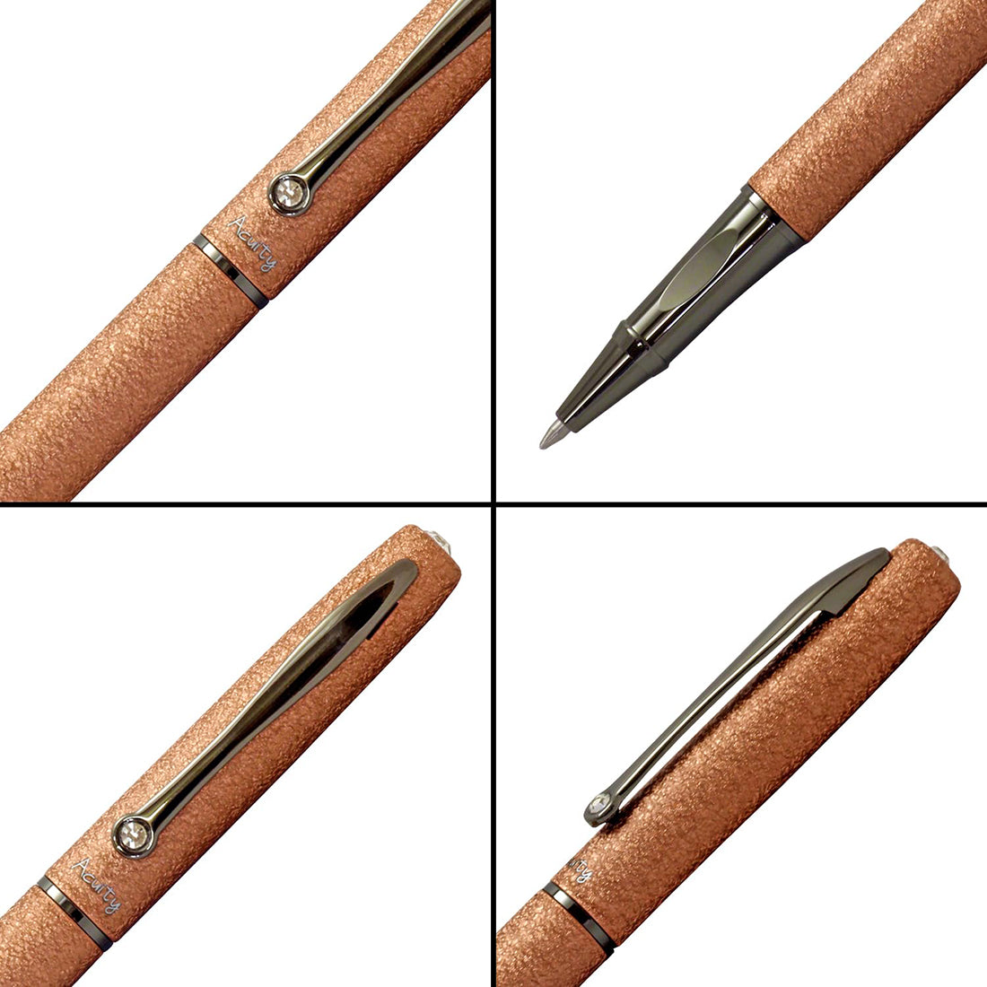 Acuity Roller Gel Pen - Metal Body with Fine Textured Bronze Finish - Comes with a Pen Pouch - Ink Colour Blue - 40005