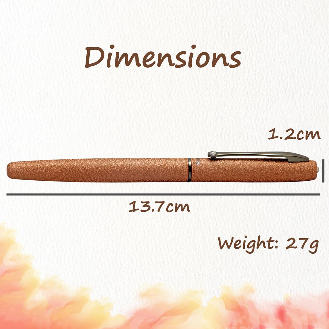 Acuity Roller Gel Pen - Metal Body with Fine Textured Bronze Finish - Comes with a Pen Pouch - Ink Colour Blue - 40005