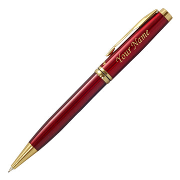 Acuity Ball Point Pen - Metal Body with Glossy Red Finish And Gold Clip - Comes with a Pen Pouch - Ink Colour Blue - 40006