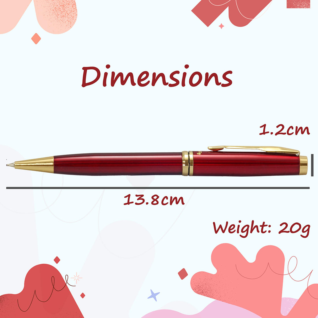 Acuity Ball Point Pen - Metal Body with Glossy Red Finish And Gold Clip - Comes with a Pen Pouch - Ink Colour Blue - 40006