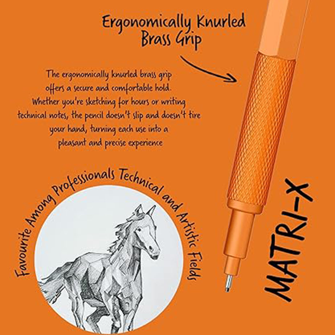 Scrikss | Matri-X | Mechanical Pencil | Orange-0.7mm