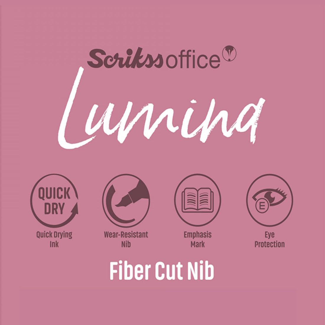 Scrikss Lumina Highlighter Pen for Highlighting Calligraphy Journaling Note Taking | Lotus Pink Pastel Shades | Set of 4 | Chisel Tip | Quick-Drying Ink | Water-Based Ink