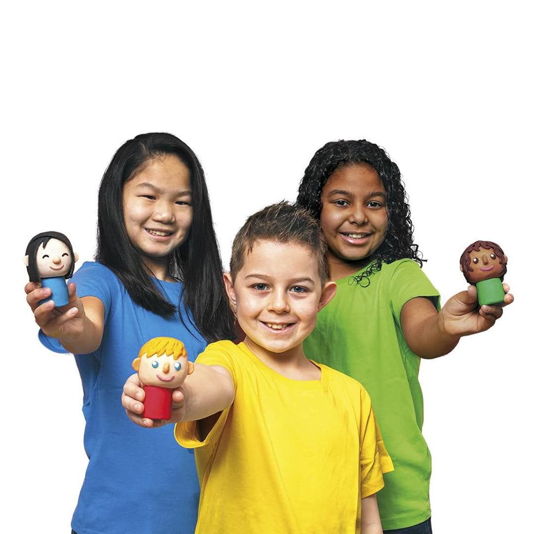 Jovi Plastilina Shades of Skin Colour Multicultural Non-Drying Modelling Clay for Art & Craft, Pack of 6 Bars - 50gms Each for Fine Motor Skills Moulding Pottery Sculpting with Dough