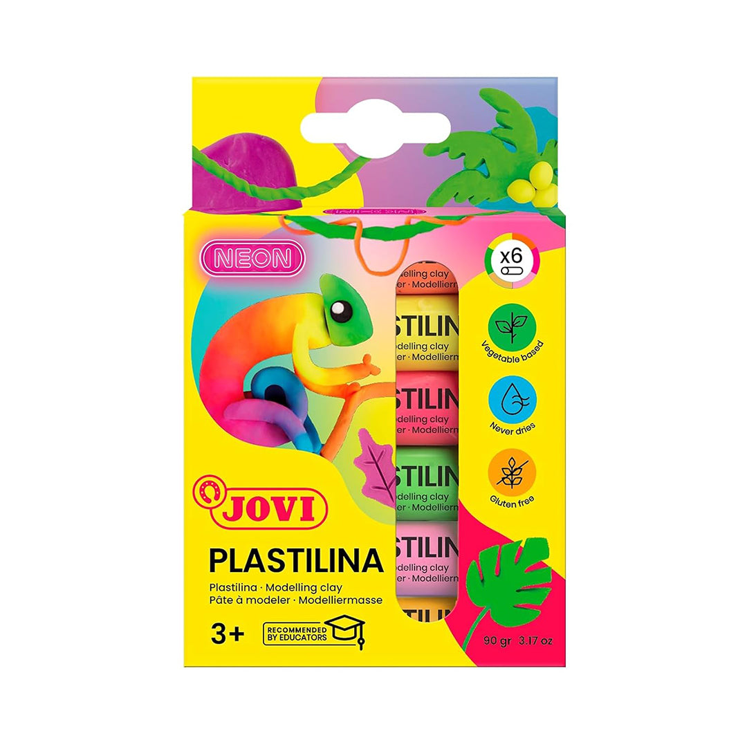 Jovi | Modeling Clay | Neon Colors | 0.50 Oz | Bars | Set of 6 | Arts and Craft
