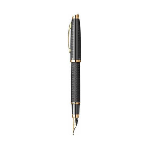 Scrikss | Oscar 390 | Fountain Ink Pen | Medium | Matt Black with Gold Trims
