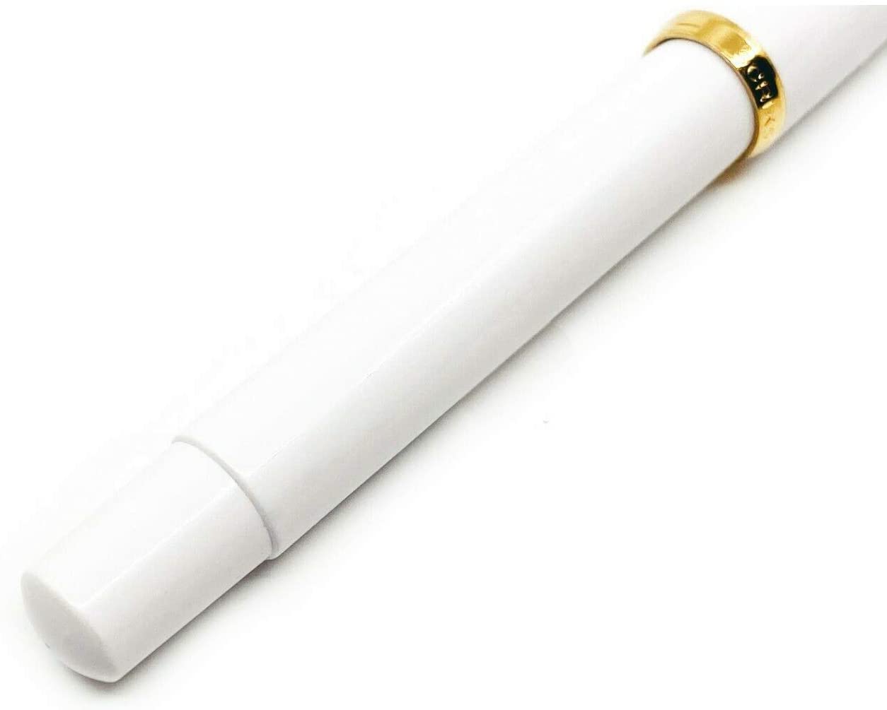 Scrikss | 419 Legendary | Fountain Ink Pen | Medium Nib | Gold Plated | Glossy White Barrel
