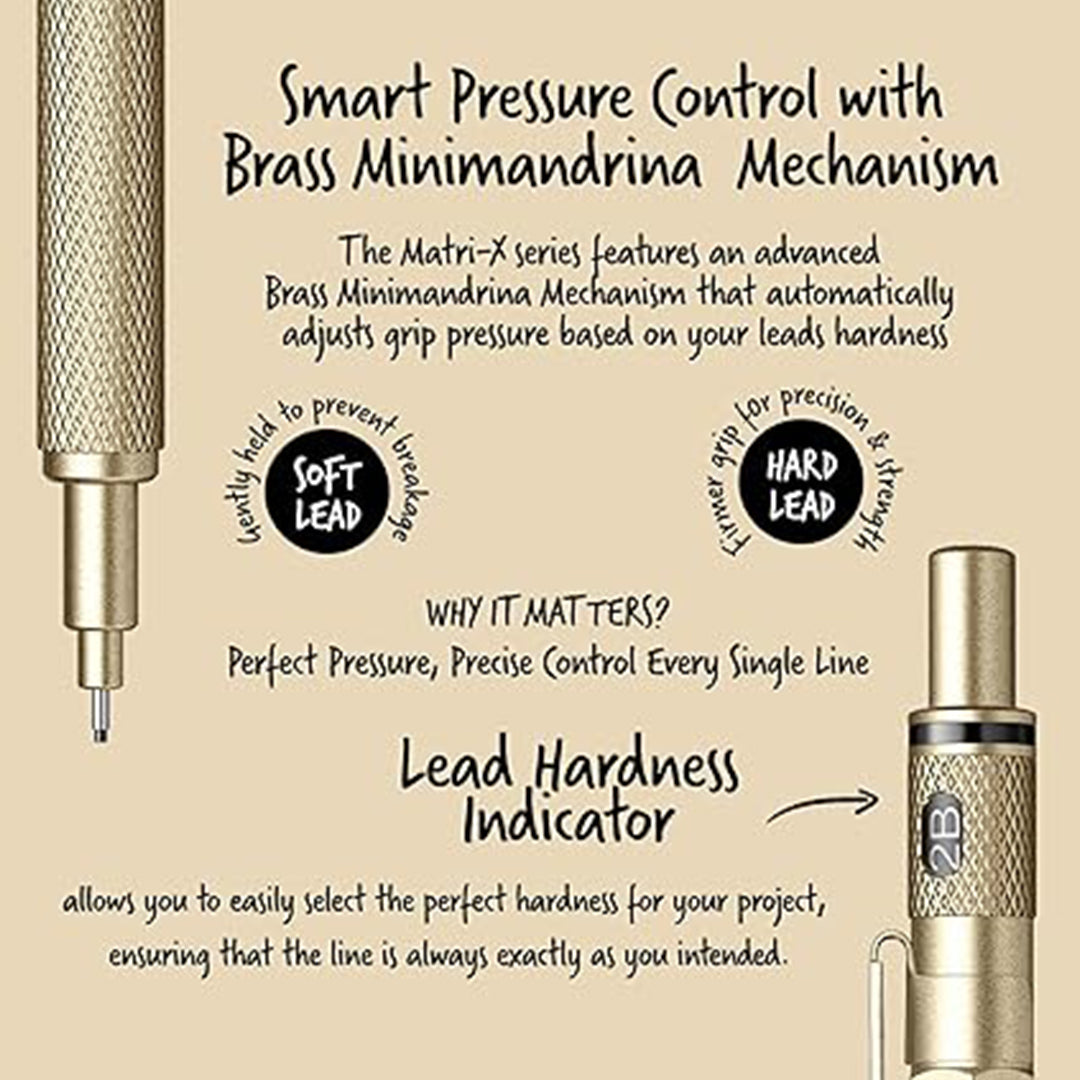 Scrikss | Matri-X | Mechanical Pencil | Gold-0.5mm