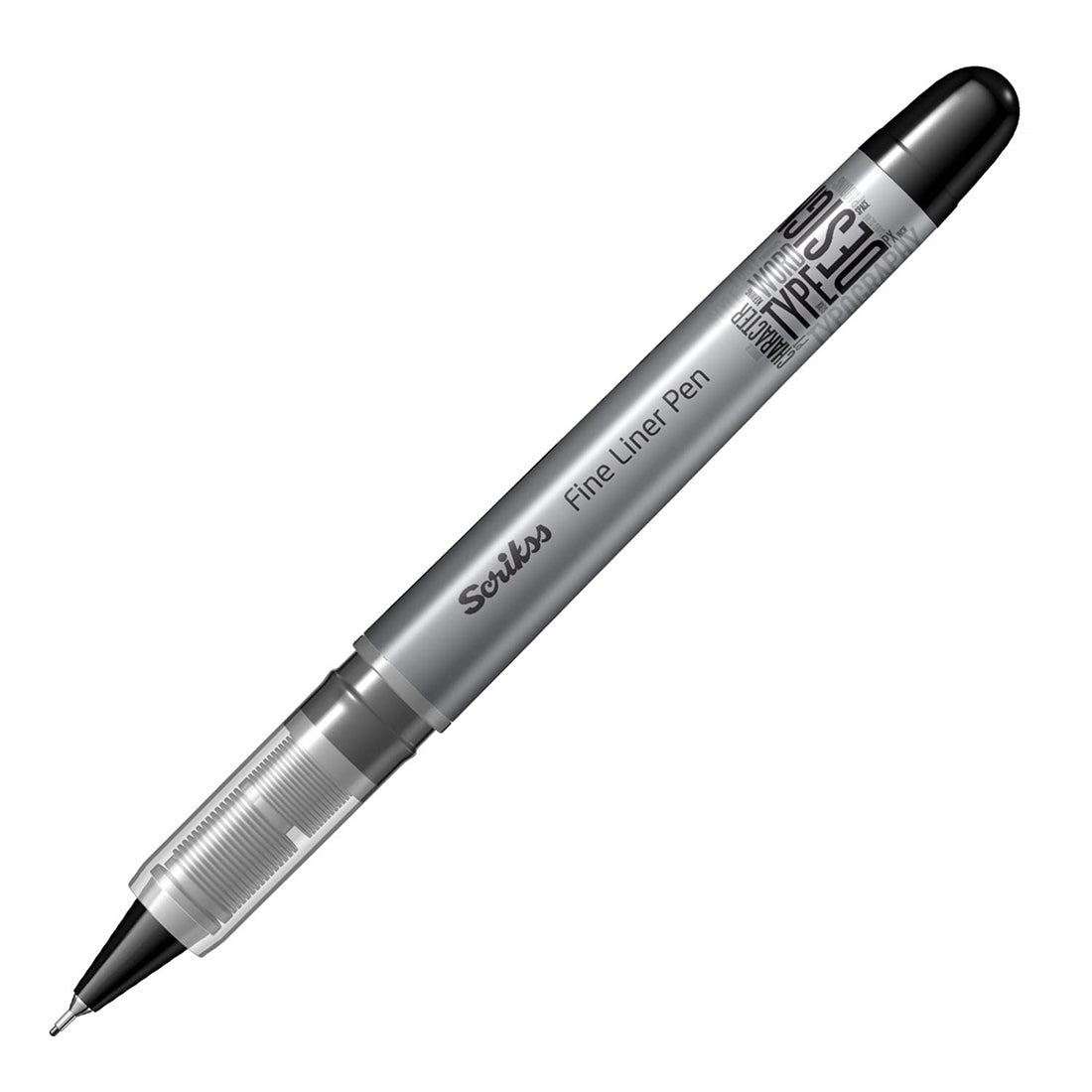 Scrikss Office 0.3 mm Fine Liner Pen - Fast Drying Water Based Ink, Chrome Plated Tip - FL68 Set of 3 (Black)