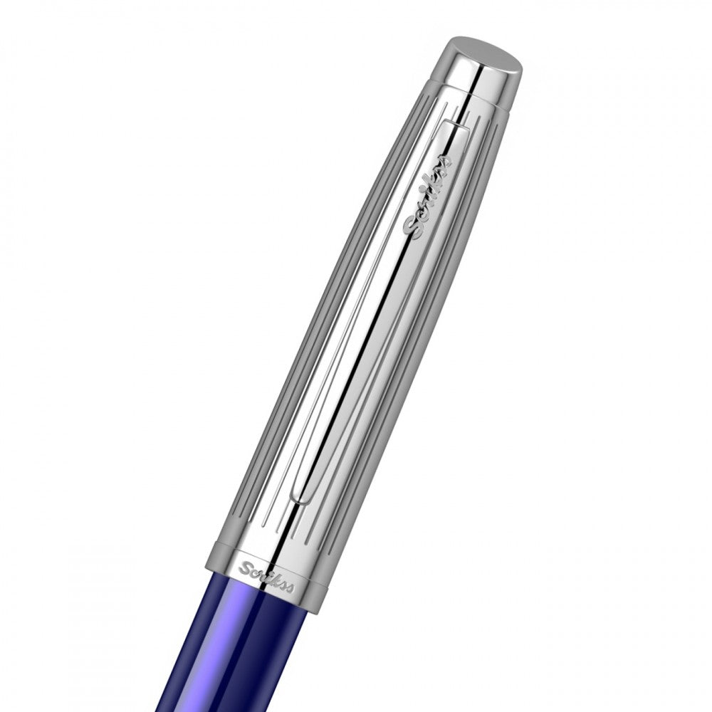 Scrikss Oscar 39 Rollerball Pen | Blue Chrome CT