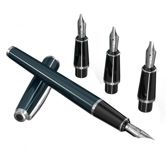 Scrikss | Calligraphy | Pen Set | Blue | Medium, 1.1mm, 1.5mm, 2.3mm Nib - penpencilink