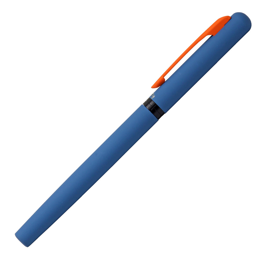 Acuity Roller Gel Pen - Metal Body with Soft Velvety Smooth Blue Finish & Dark Orange Clip - It Comes with a Pen Pouch - Ink Colour Blue - 50002