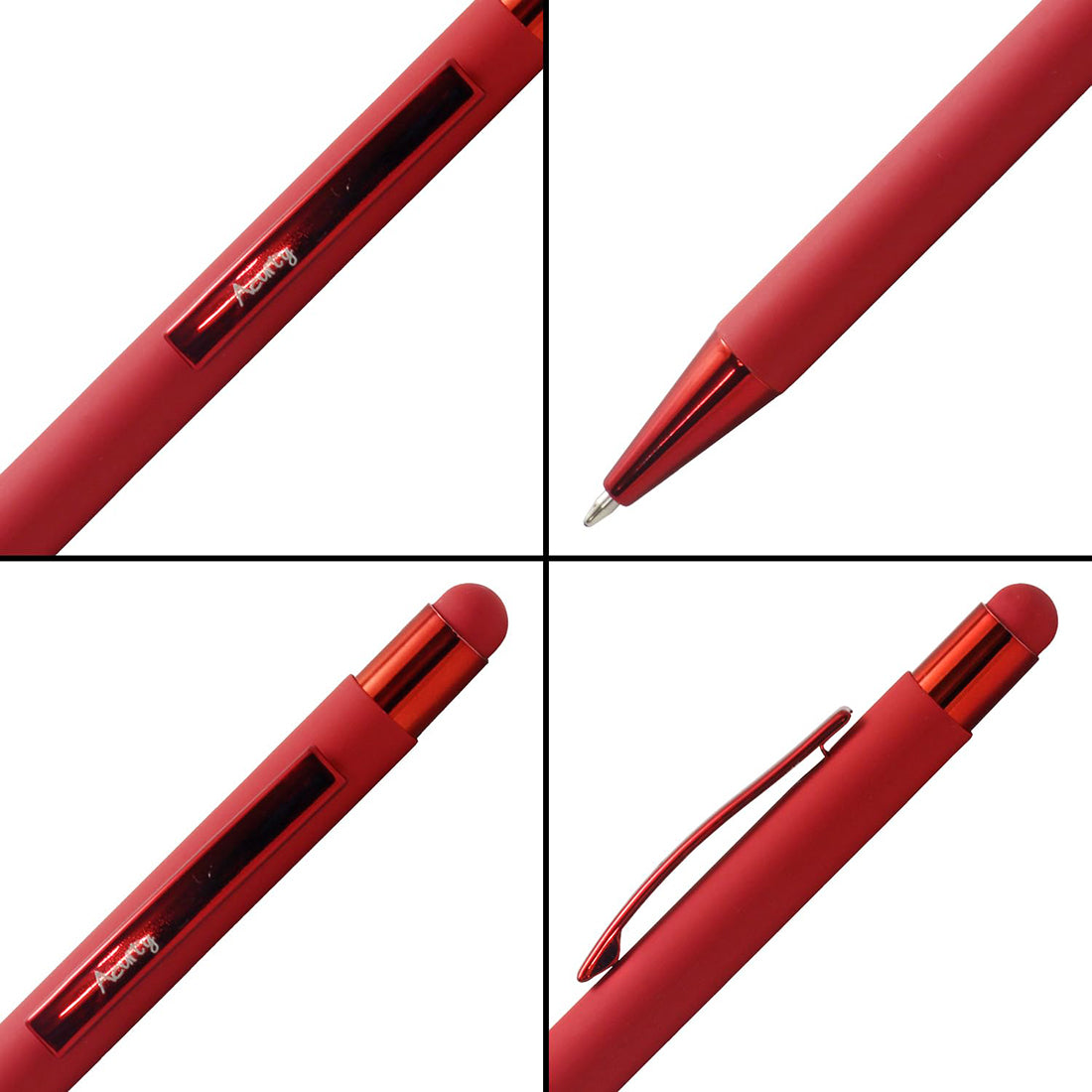 Acuity Ball Point Pen - Metal Body with Matte Red Finish & Metallic Finish Accessories - It Comes in a Pen Pouch - Ink Colour Blue - 50011