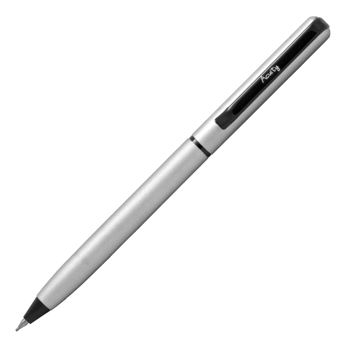 Acuity Ball Point Pen with Silver Finish Metal Body & Black Clip - It Comes in a Pen Pouch - Ink Colour Blue - 50014