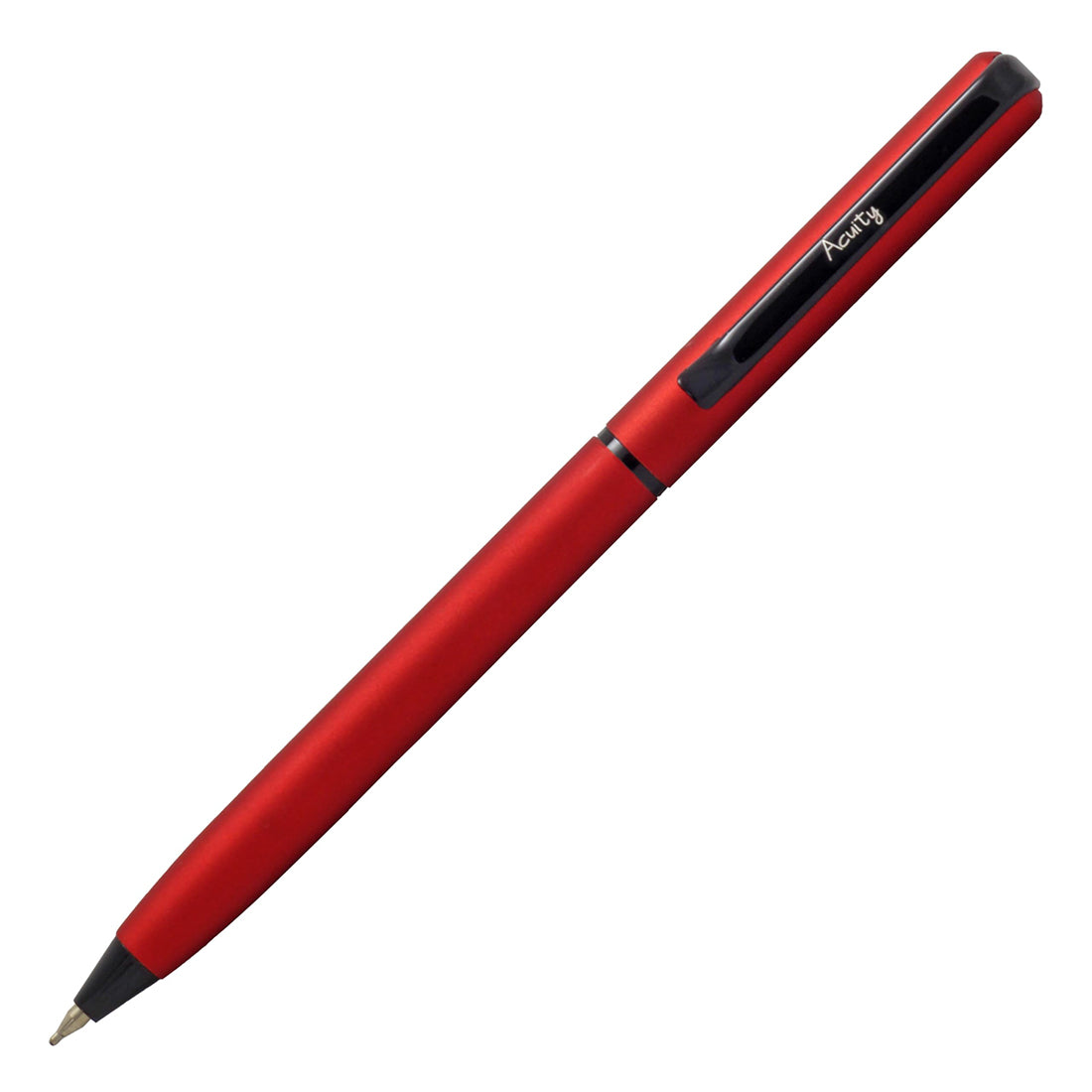 Acuity Ball Point Pen with Red Finish Metal Body & Black Clip - It Comes in a Pen Pouch - Ink Colour Blue - 50014