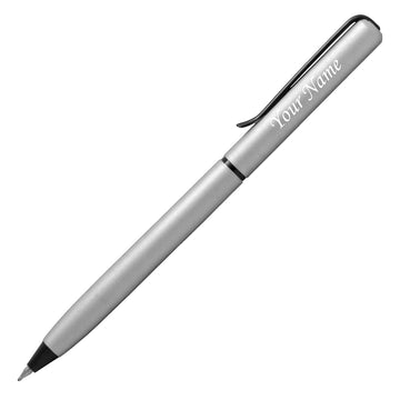 Acuity Ball Point Pen with Silver Finish Metal Body & Black Clip - It Comes in a Pen Pouch - Ink Colour Blue - 50014