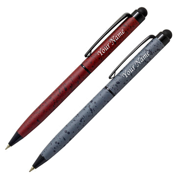 Acuity Ball Point Pen - Metal Body with Matte Finish, and Glossy Black Accessories - It Comes in a Pouch - (Set of 2 Pens) - 50016