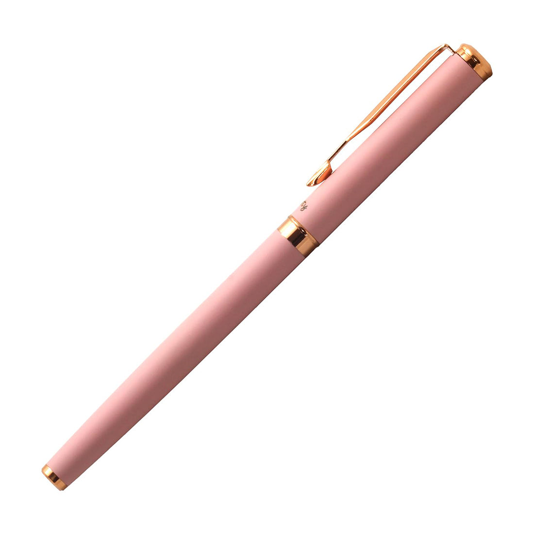 Acuity Roller Gell Pen - Metal Body with Matte Pastel Pink Finish and Glossy Rose Gold Accessories - It Comes in a Pouch - 50018 Pink