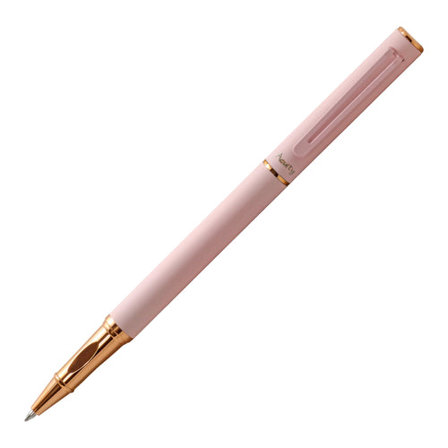 Acuity Roller Gel Pen - Matte Finish Pastel Pink Metal Body with Rose Gold Accessories - It Comes in a Pouch - 50025