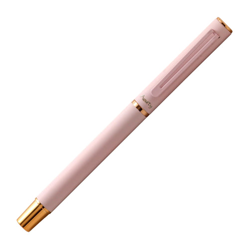 Acuity Roller Gel Pen - Matte Finish Pastel Pink Metal Body with Rose Gold Accessories - It Comes in a Pouch - 50025
