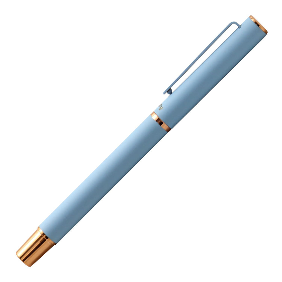 Acuity Roller Gel Pen - Matte Finish Pastel Blue Metal Body with Rose Gold Accessories - It Comes in a Pouch - 50025