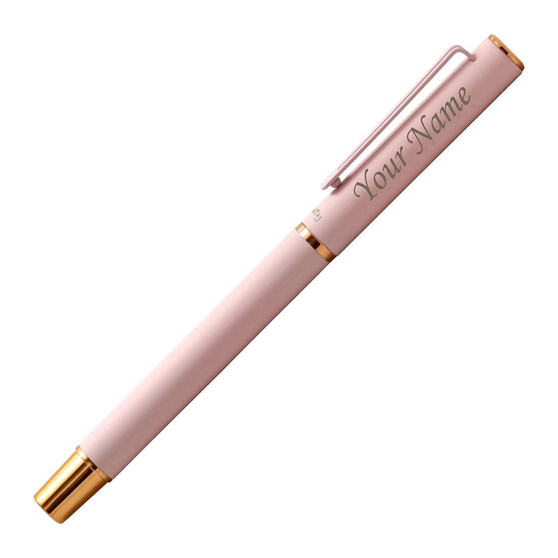 Acuity Roller Gel Pen - Matte Finish Pastel Pink Metal Body with Rose Gold Accessories - It Comes in a Pouch - 50025