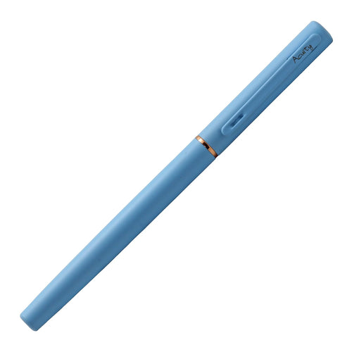 Acuity Roller Gel Pen - Matte Finish Blue Metal Body with Rose Gold Grip - It Comes in a Pouch - 50029