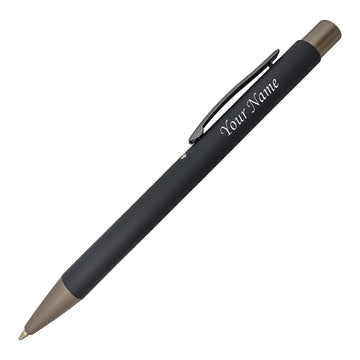 Acuity Ball Point Pen | Black Soft Matte Metal Body - Blue Ink - It Comes in a Pouch - 50031