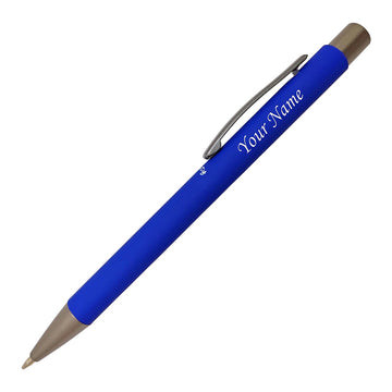Acuity Ball Point Pen | Vibrant Blue Soft Matte Metal Body - Blue Ink - It Comes in a Pouch - 50031